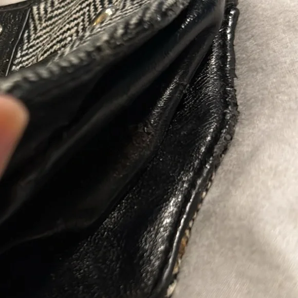 Dog Shaped Purse Black/White Herringbone Tweed Faux Leather Handbag Scottie - Picture 12 of 15